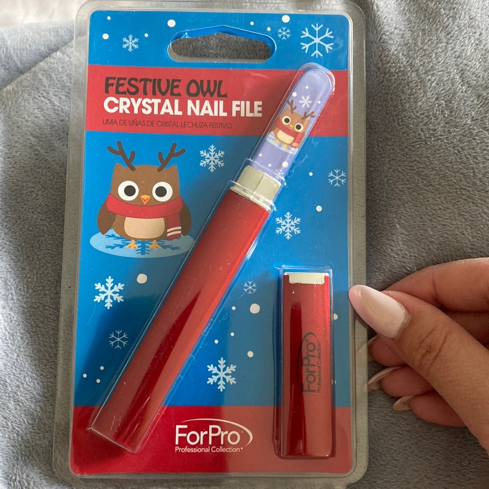 Festive Owl Crystal Nail File by ForPro Professional Collection 2015